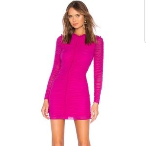 Revolve NBD Las Olas Long Sleeve Magenta MiniDress
